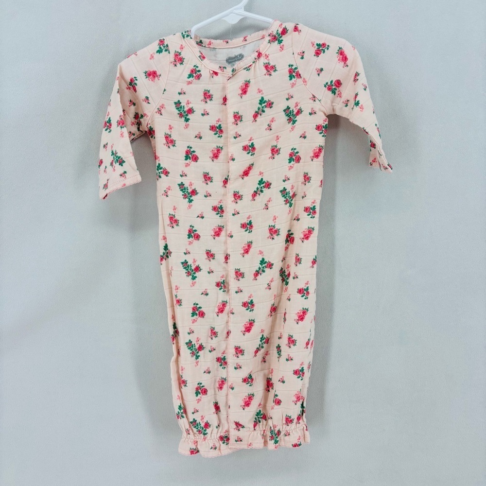 Mud pie 3-6 months baby girl pink Floral Baby Sleep Gown one piece outfit